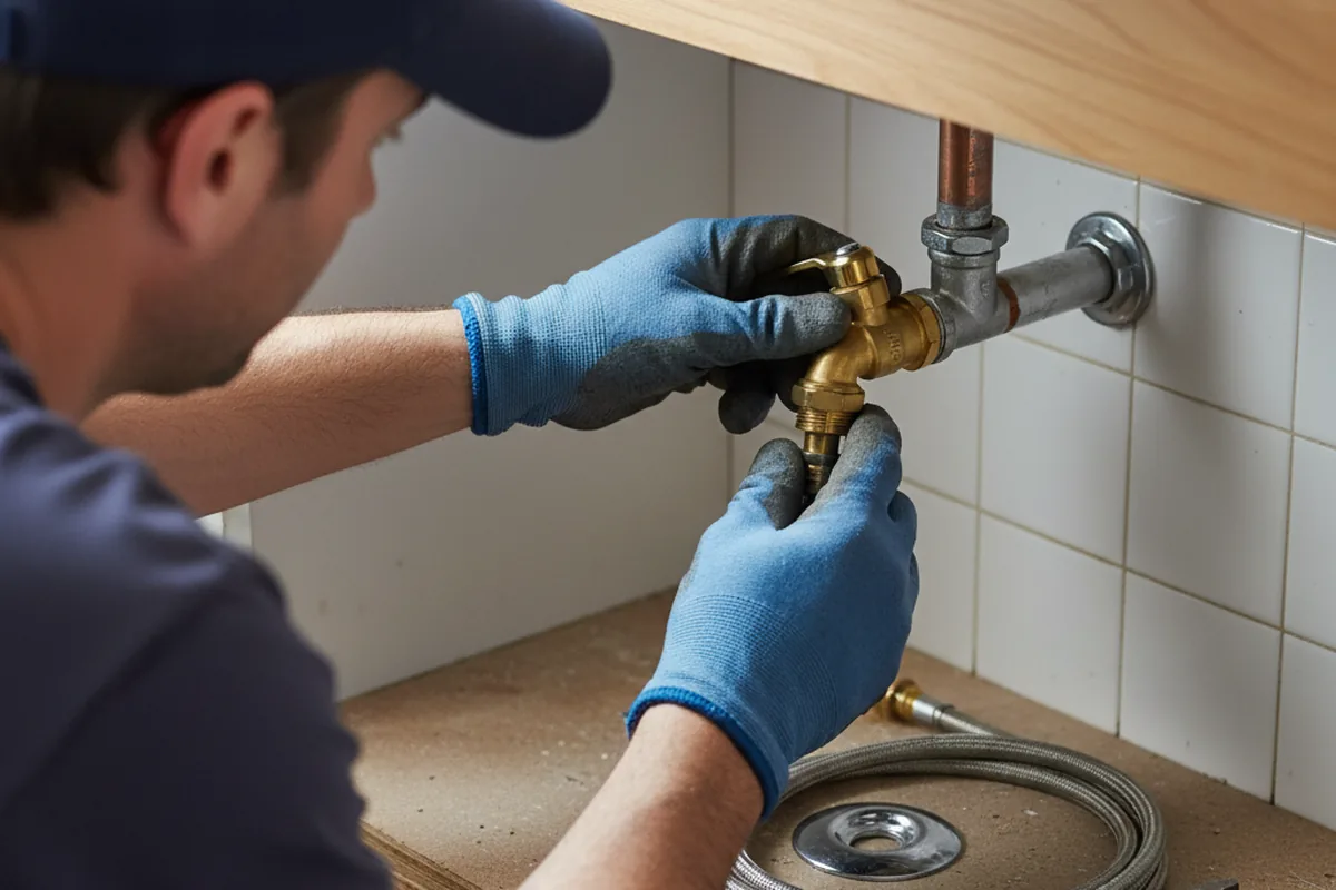 Shutoff valve and fitting work during Faucet and Fixture Repair in Centerbrook